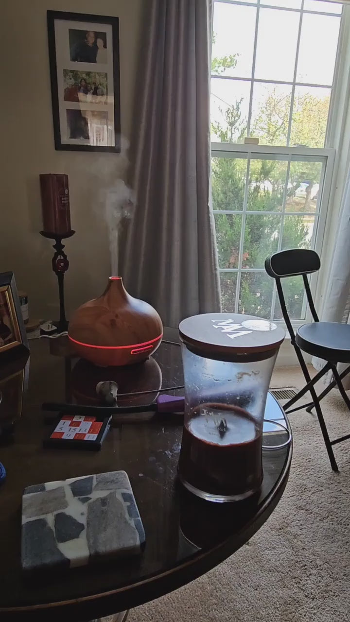 David R. (Dallas, TX) | Verified Purchase ⭐⭐⭐⭐⭐ | My allergies are terrible, especially at night. Using the eucalyptus oil in this has made a huge difference. I breathe easier and the air just feels cleaner. Plus, my wife loves the ambient light feature. It's a win-win.